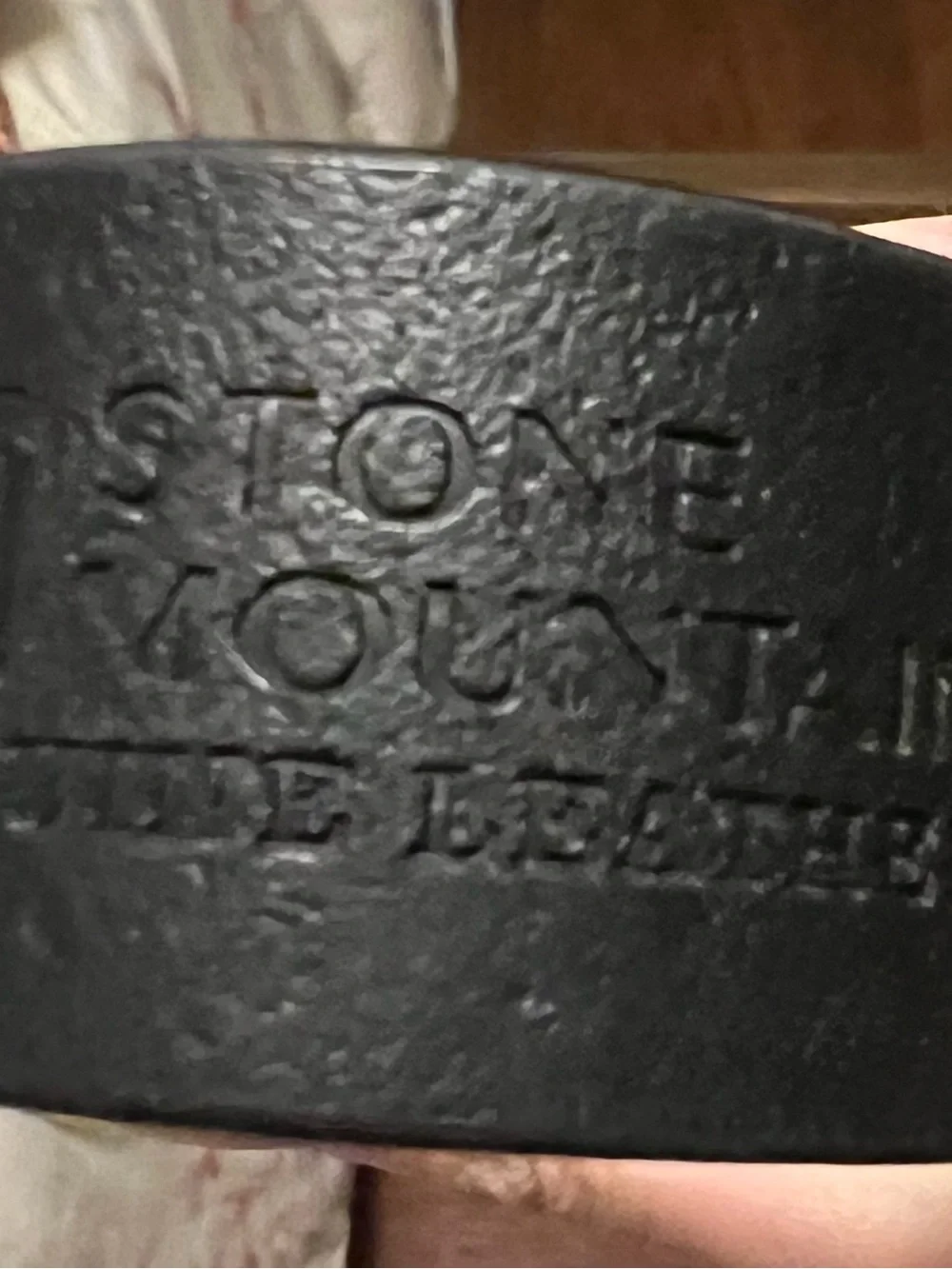 Men’s Size 34-36 Stone Mountain Black Real Leather Belt with Bag